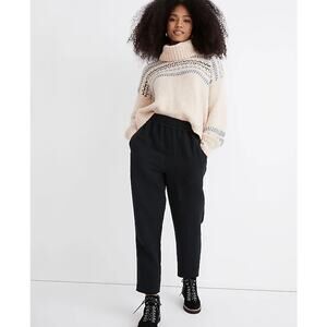 NWT Women’s Madewell Waffleback Pull-On High-Rise Tapered Pants size L